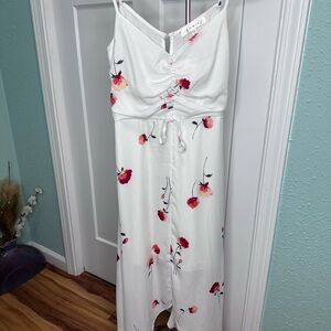 Row A White Floral Spaghetti Strap Dress Medium wedding party beach spring